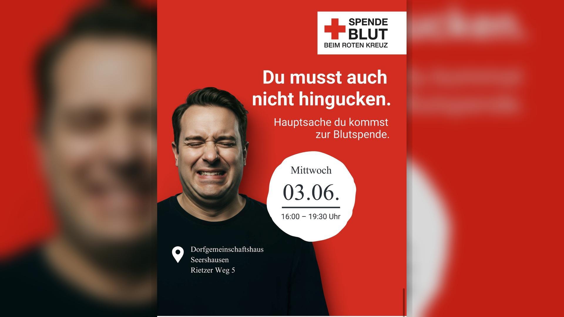 Blutspende in Seershausen am 03.06.26.  Erst Leben retten – dann Grill & Salate genießen