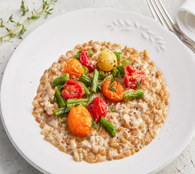 FRÜHLINGSRISOTTO MIT DINKEL