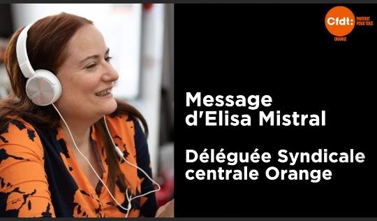 Message d'Elisa Mistral, Déléguée Syndicale Centrale CFDT Orange, en cette période de crise inédite
