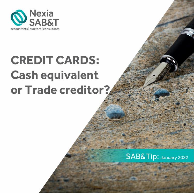 CREDIT CARDS – Cash equivalent or Trade creditor?