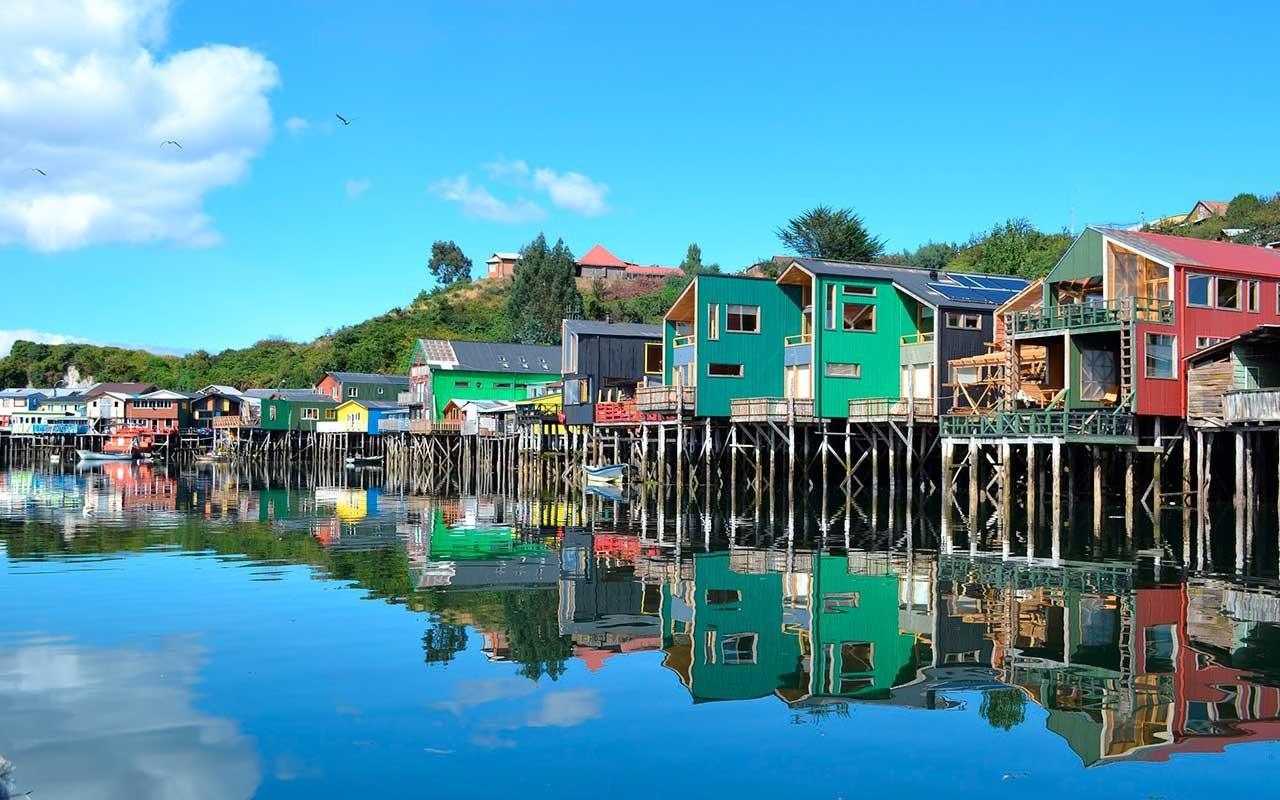 Palafitos Gamboa en Castro, Chiloé, Sur de Chile