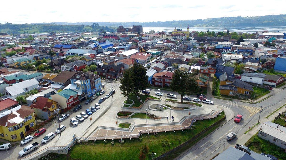 Plazuela Martín de Gamboa en Castro, Chiloé, Sur de Chile