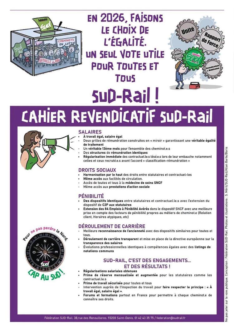 SUD-Rail // Contractuels / Statutaires, le vote qui nous rassemble !