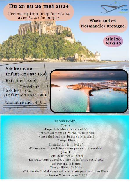 Mont St Michel et St Malo - 25 et 26 mai