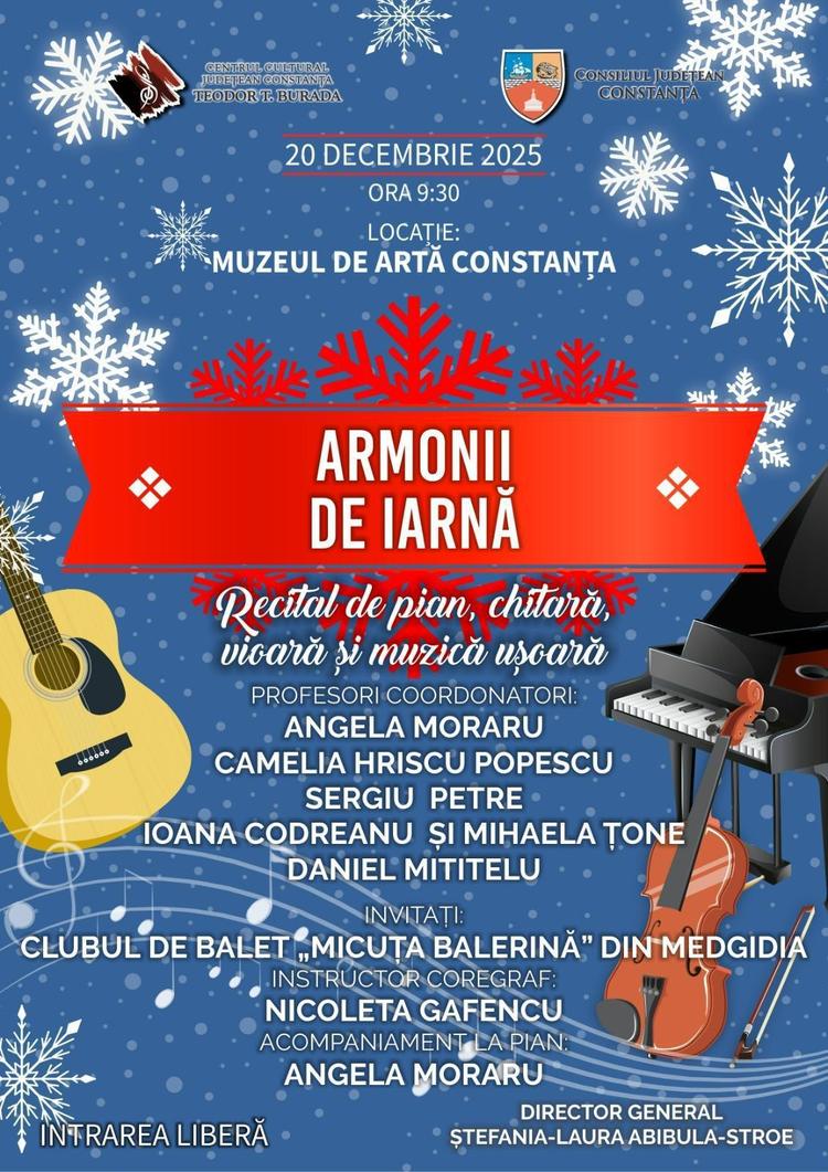 Recital de pian, chitară, vioară și muzică ușoară - Armonii de iarnă