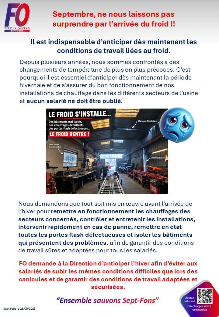 Septembre, ne nous laissons pas surprendre par l’arrivée du froid !!