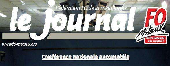 Le journal FO Métaux  - Conférence nationale automobile