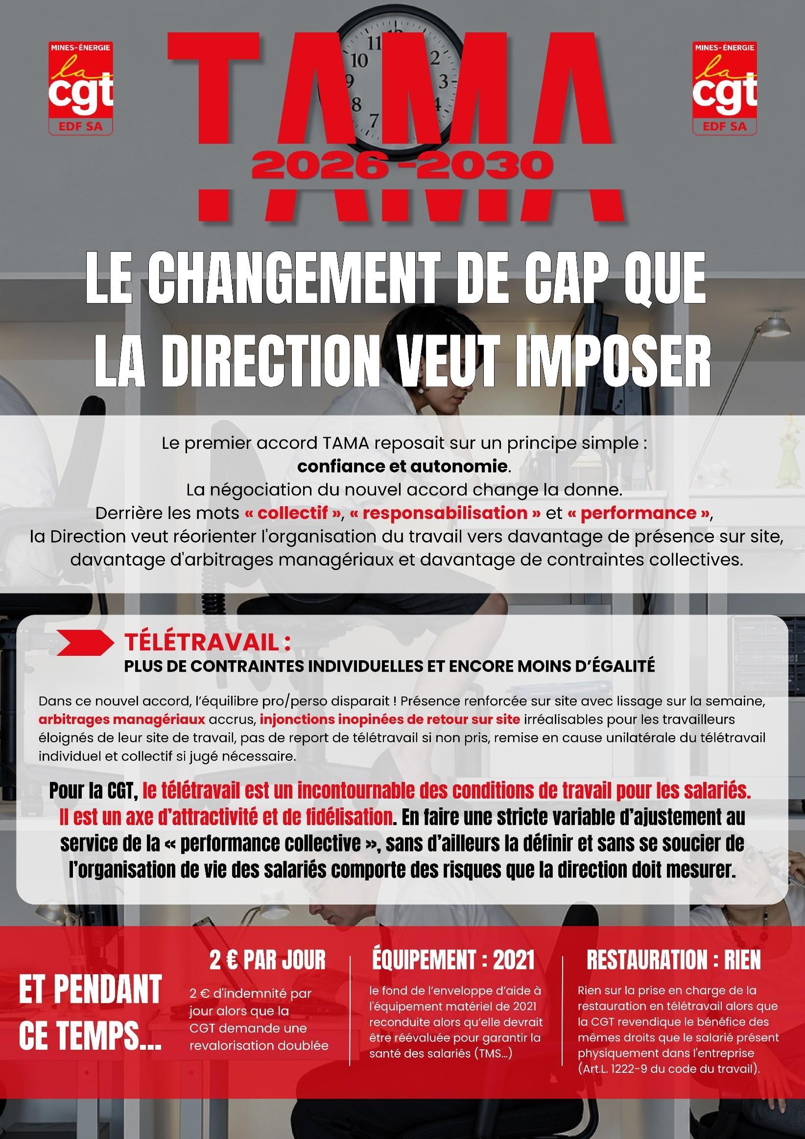TAMA : Le changement de cap que la direction veut imposer
