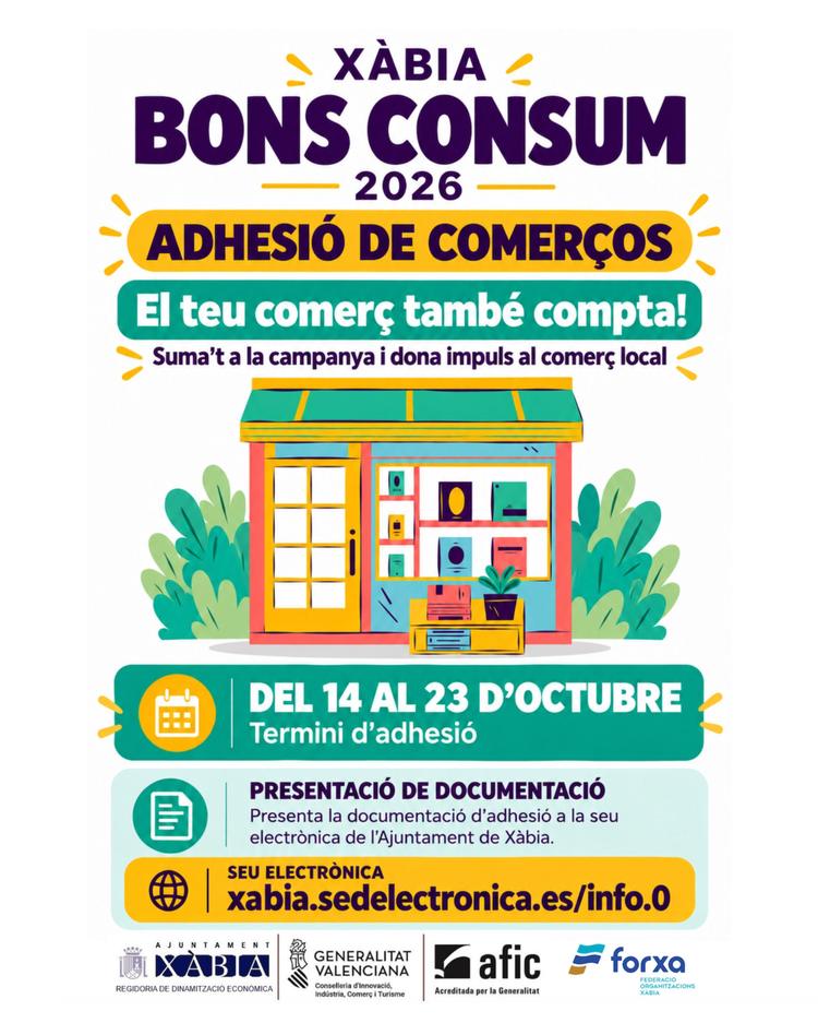 Xàbia abre la inscripción para los comercios que quieran participar en la nueva campaña Bono Consumo
