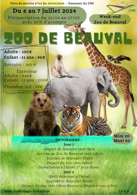Zoo Beauval les 6-7 juillet