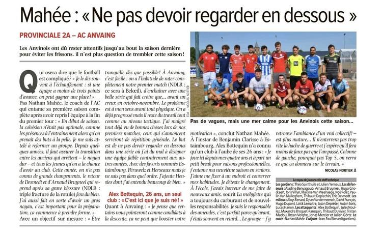 Article de presse P2 ( Courrier de l'Escaut)