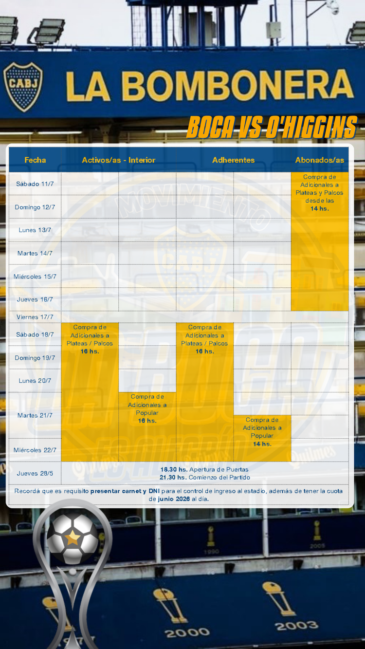 Info importante para el próximo partido 🏆