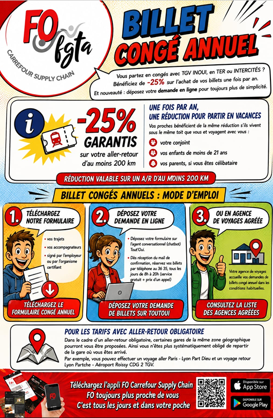 Billet de train congé annuel