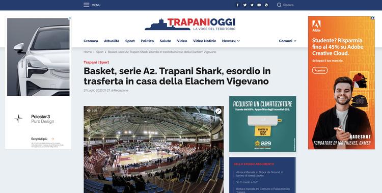 Trapani Oggi - Trapani Shark, esordio in casa della Elachem Vigevano