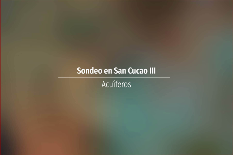 Sondeo en San Cucao III