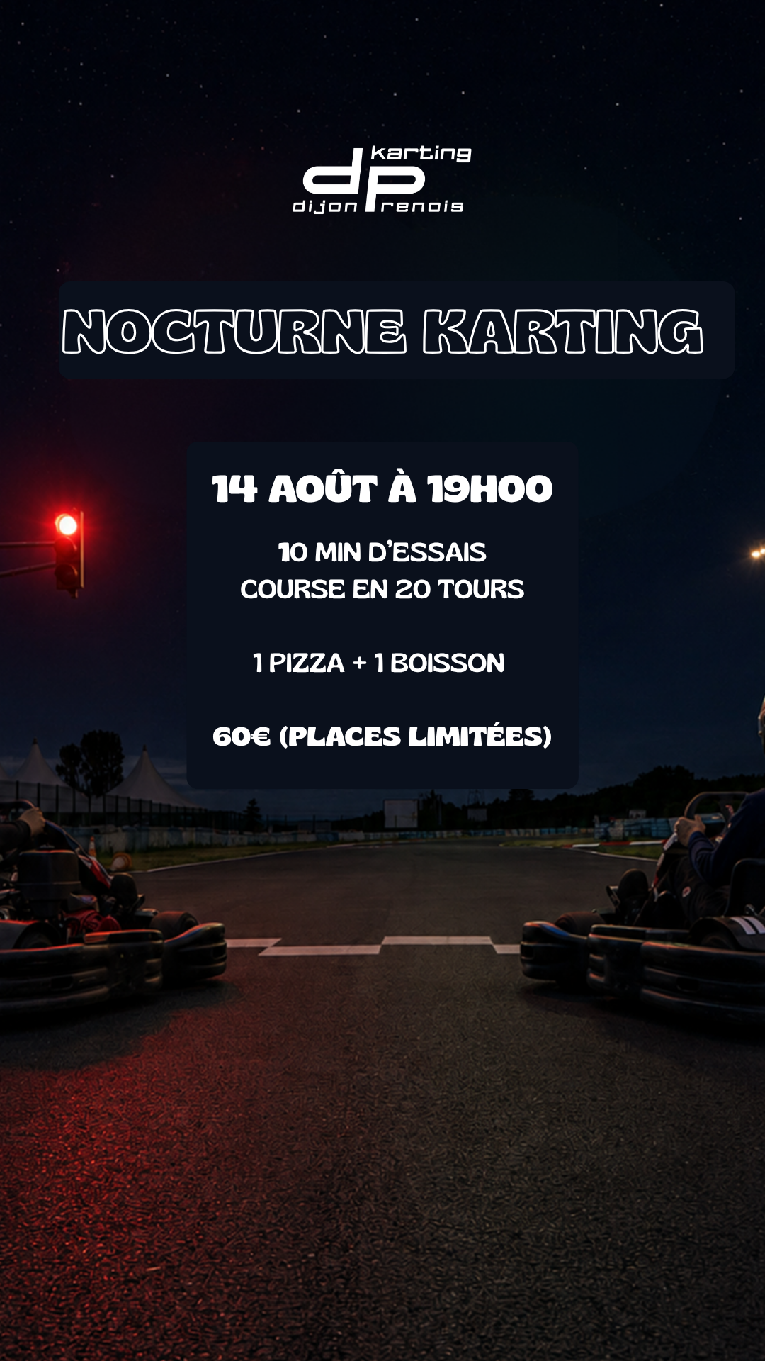 Nocturne karting - 14 août 2026
