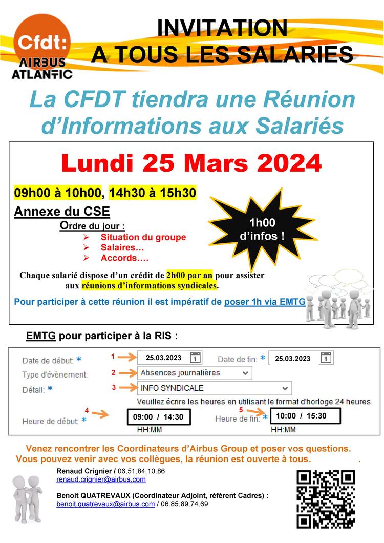Rochefort: Réunion d'Infos aux Salariés lundi 25 Mars