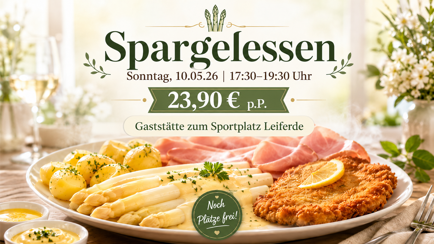 🌿 Spargelessen in Leiferde: Für morgen sind noch Plätze frei 🍽️