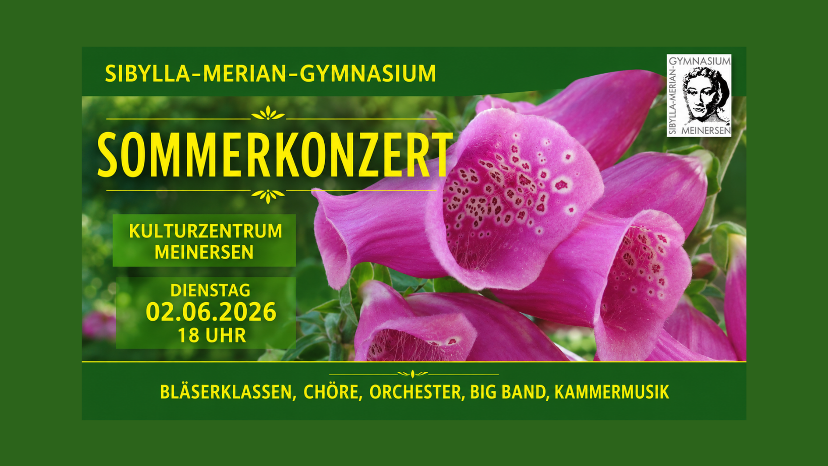 Sommerkonzert des Sibylla-Merian-Gymnasium am 02.06.2026