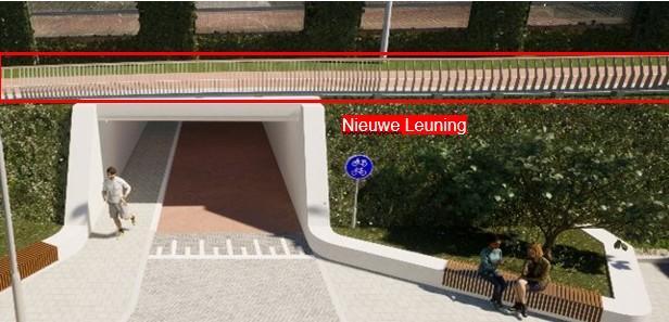 Nieuwe leuning langs het voetpad aan de Zuiddijk