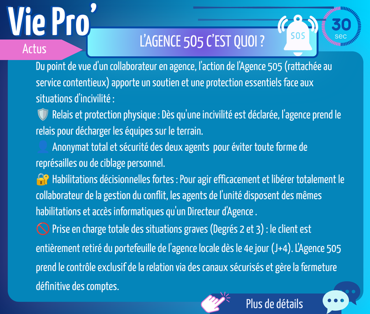 CSE-Sept 2026- L'agence SOS (505) c'est quoi ?
