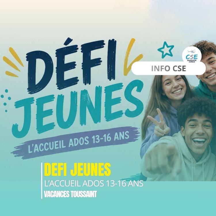 Défi Jeunes, pré-inscriptions vacances de Toussaint