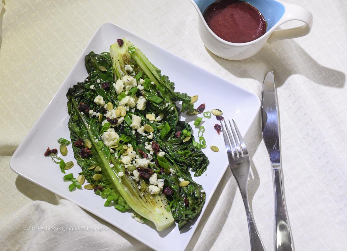 Post Feast Favorites: Seared Romaine Salad with Cranberry Vinaigrette 