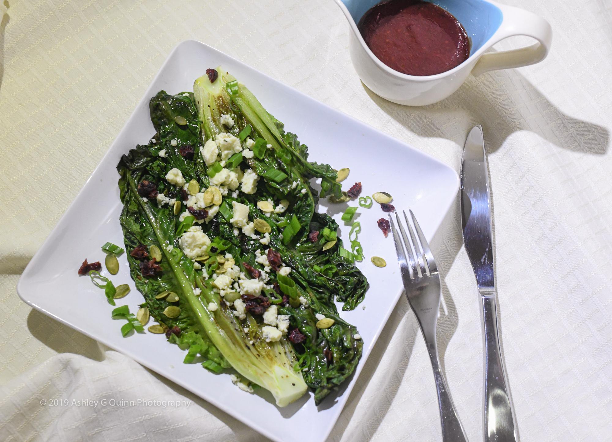 Post Feast Favorites: Seared Romaine Salad with Cranberry Vinaigrette