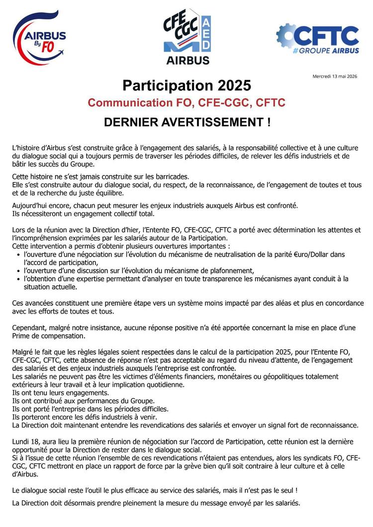 Participation 2025 - Dernier avertissement !
