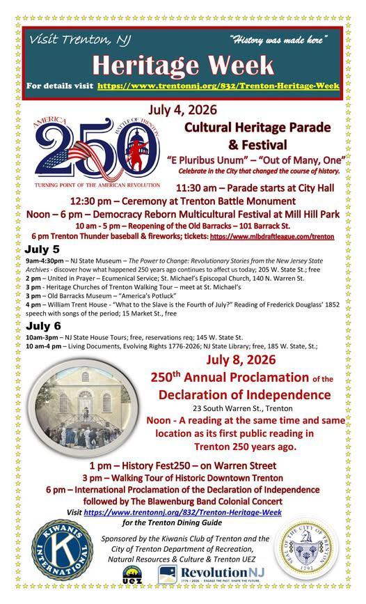 Trenton celebrates America's 250th birthday with Heritage Week