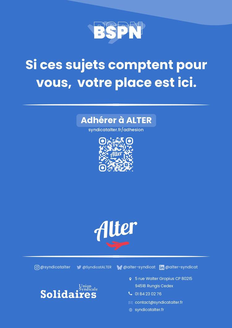 ALTER // Bulletin Syndical du Personnel Naviguant # 1490 du 20 avril 2026