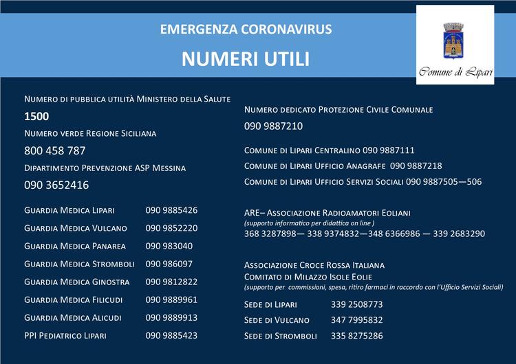 Emergenza Coronavirus Numeri Utili
