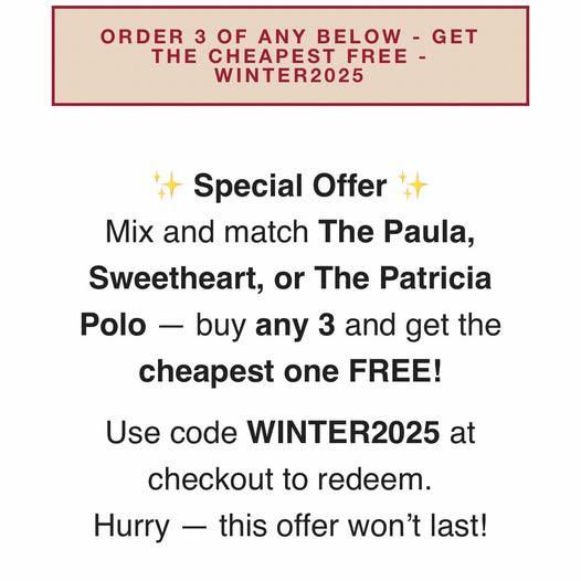 Buy any 3 and get cheapest free!