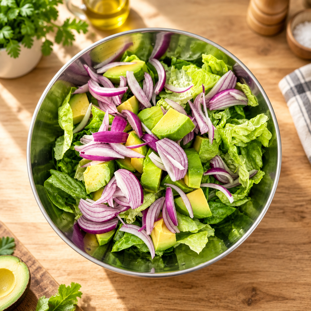 Fresh Avocado & Crunchy Green Salad