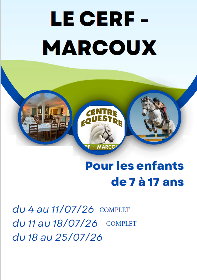 Colonie à Marcoux (CERF) pour les 7/17 ans - ETE 2026