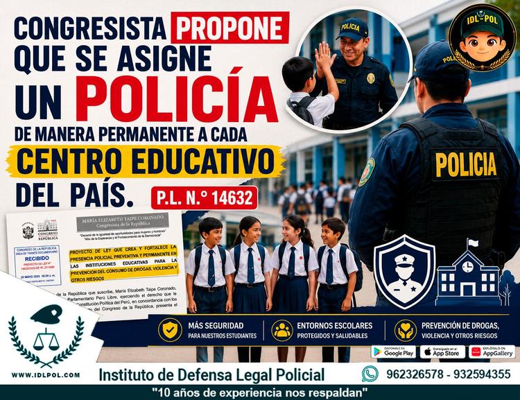 Proponen asignar policías de manera permanente en colegios públicos y privados del país