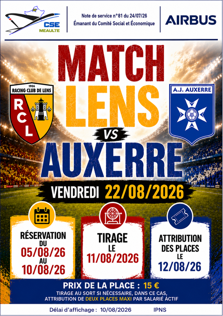Lens-Auxerre le 22 août