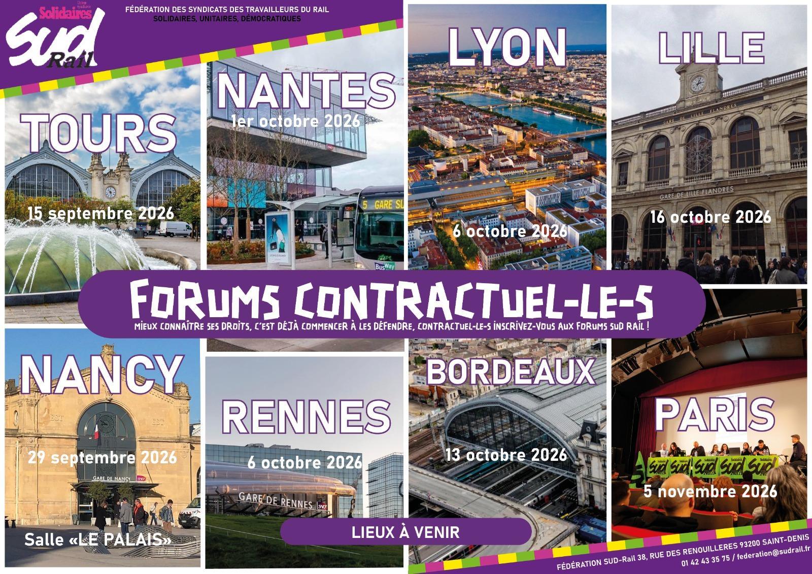 Mieux connaître ses droits, c’est déjà commencer à les défendre,  contractuel-le-s inscrivez-vous aux Forums SUD Rail !