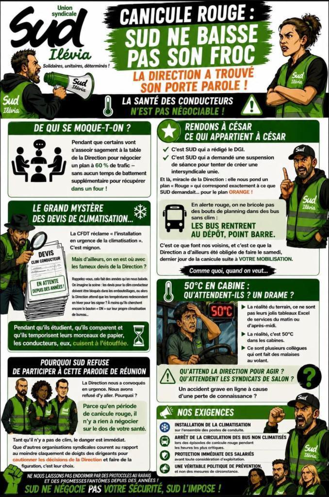 SUD ILEVIA //  La santé des conducteurs n'est pas négociable !