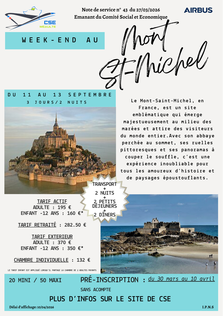 Mont St Michel 11-13 septembre