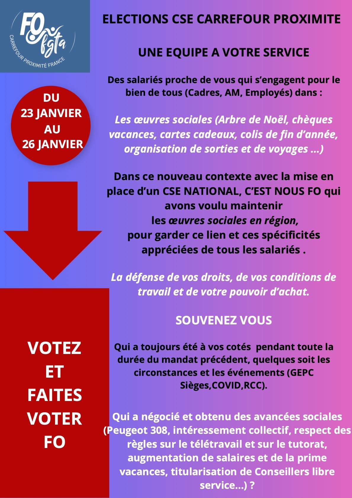 Élections CSE Carrefour Proximité