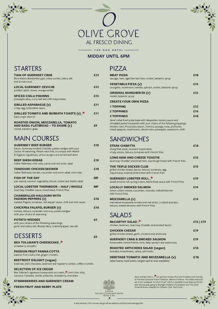 Olive Grove Menu