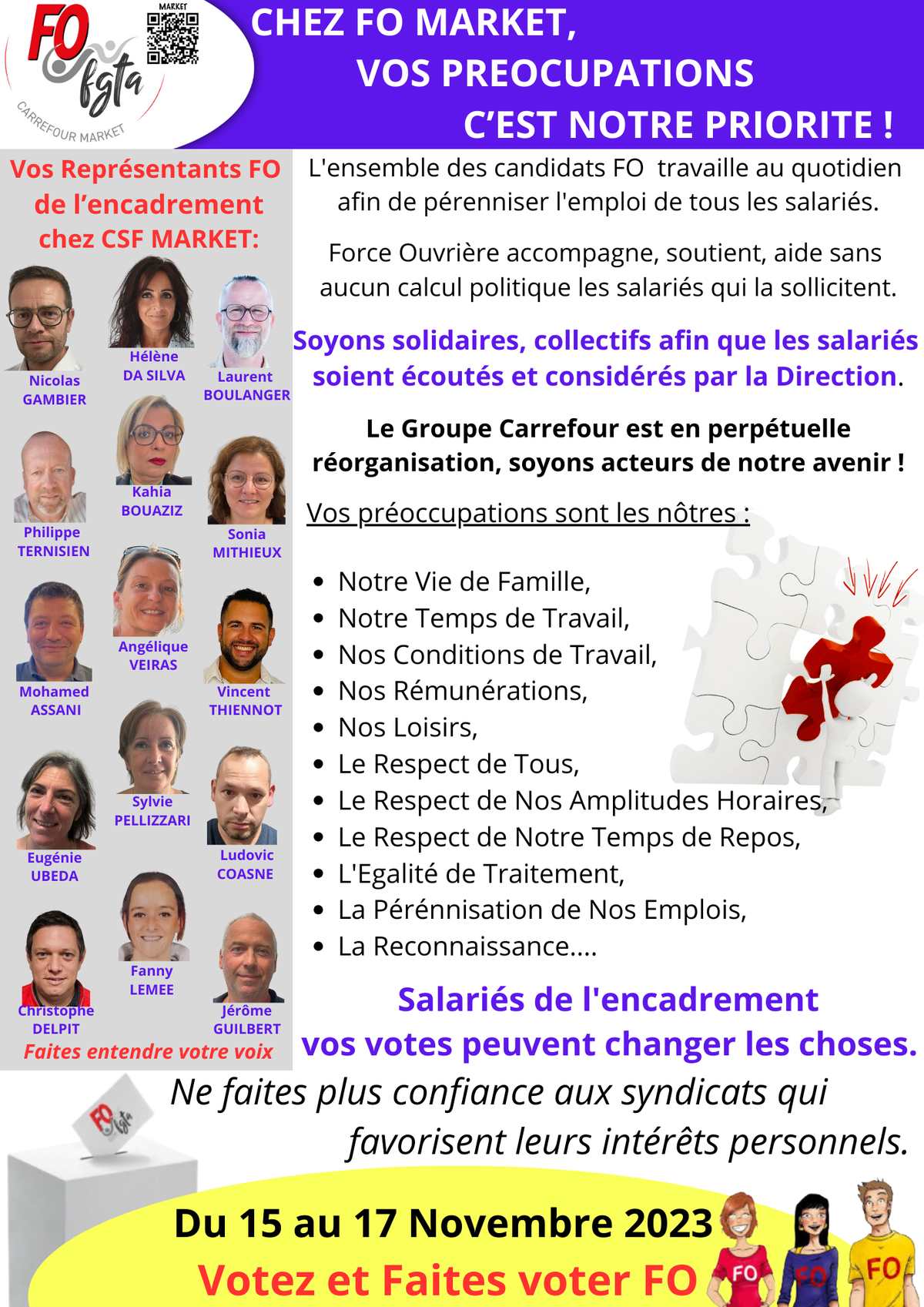 Elections Salariés de l'Encadrement Agents Maitrise/Cadres