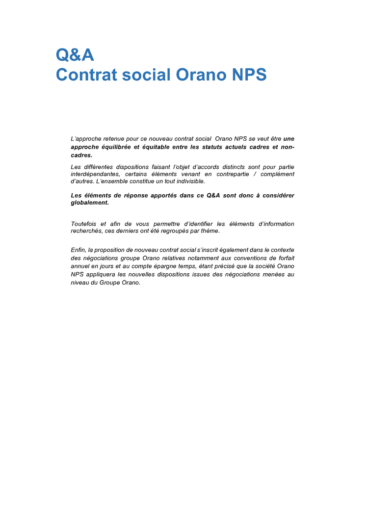 Foire aux questions  du contrat social 