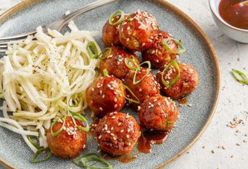 KICHERERBSEN-BÄLLCHEN MIT TERIYAKI-SAUCE