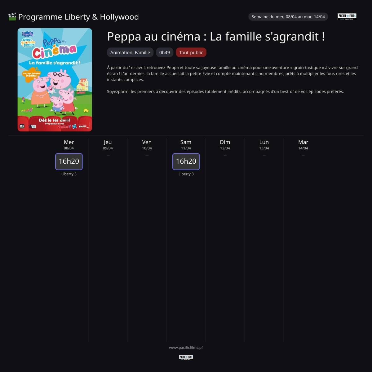 PEPPA AU CINEMA : LA FAMILLE S'AGRANDIT! 