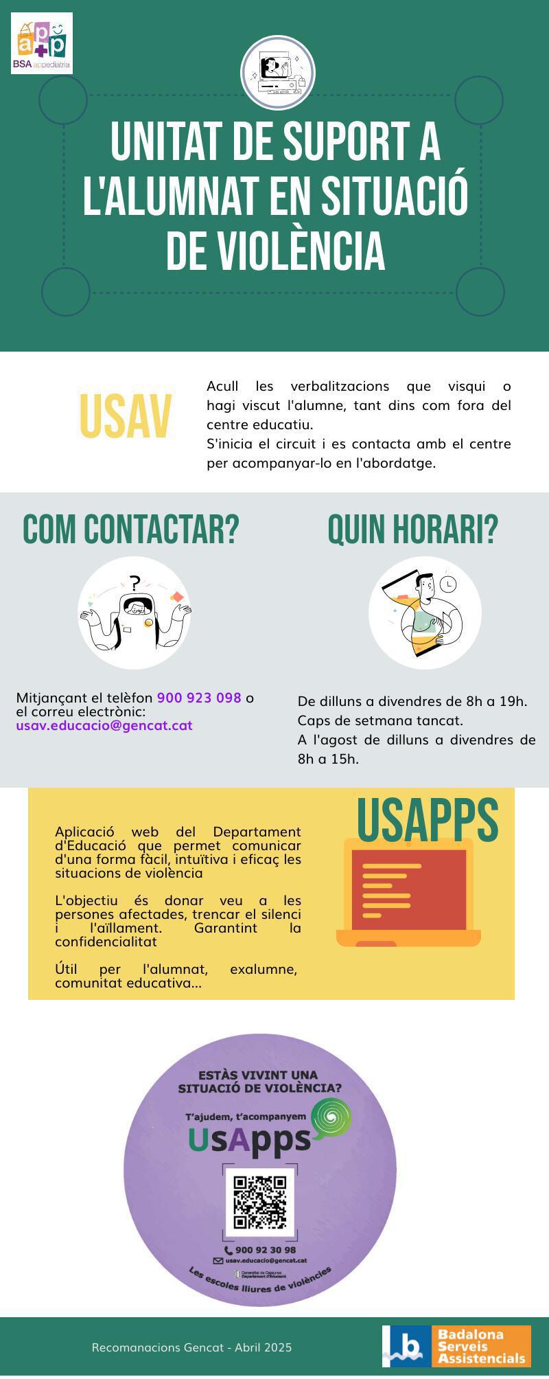 Unitat de suport a l'alumnat en situació de violència