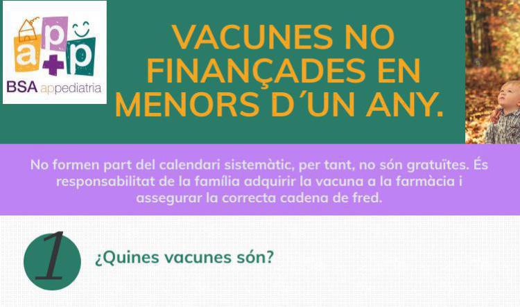 Vacunes no financiades en menors  d'un any