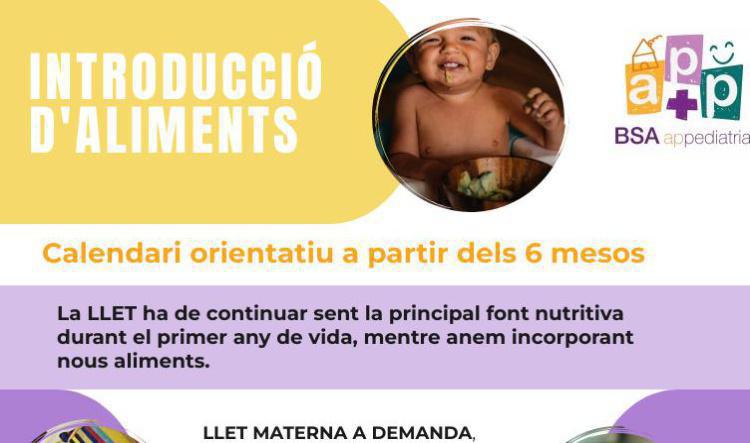 Introducció dels aliments - calendari orientatiu