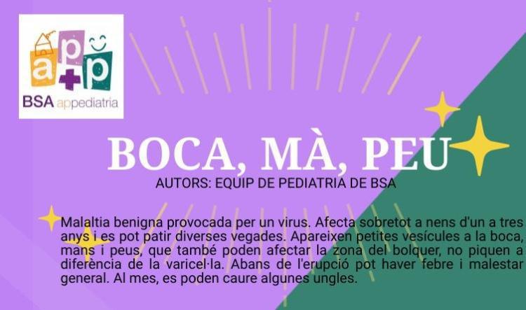 té boca, mà, peu